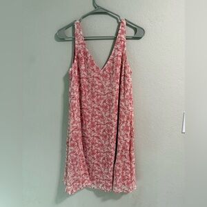Charles Henry Pink Floral Sleeveless V-Neck Dress XS